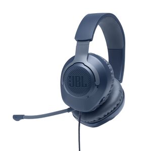 JBL Quantum 100 - Blue - Wired over-ear gaming headset with flip-up mic - Hero